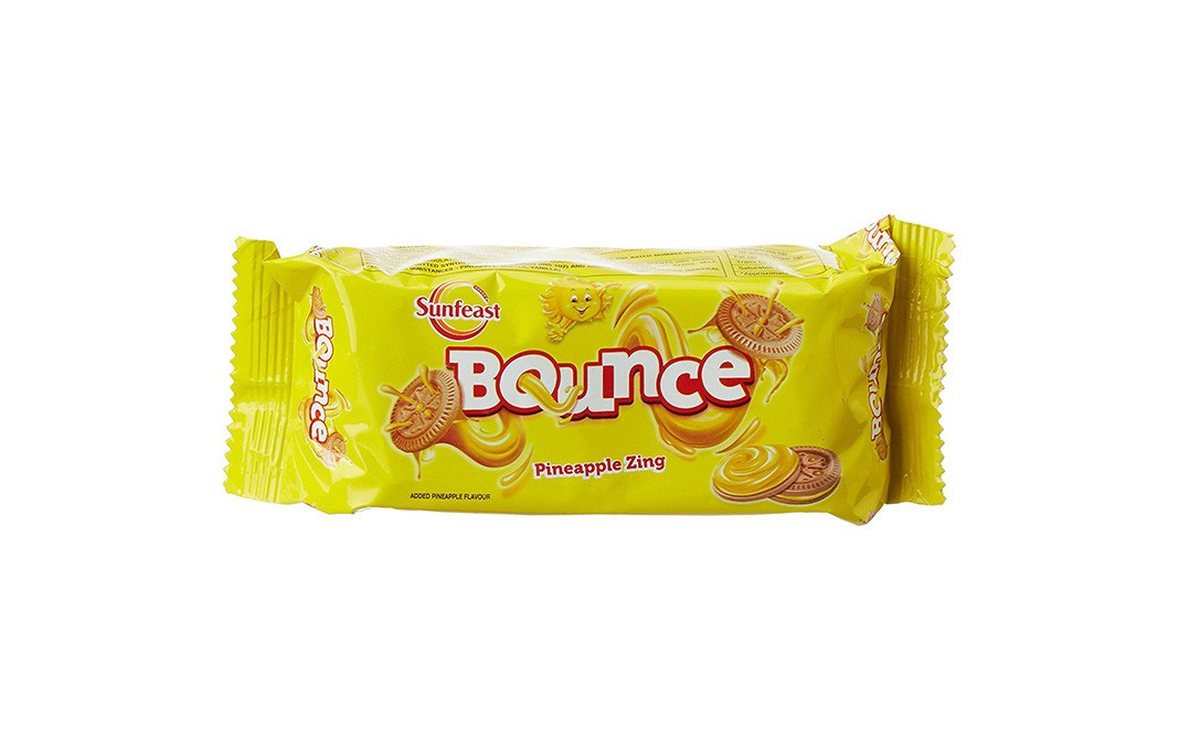 Sunfeast Bounce Pineapple Zing Biscuits   Pack  82 millilitre